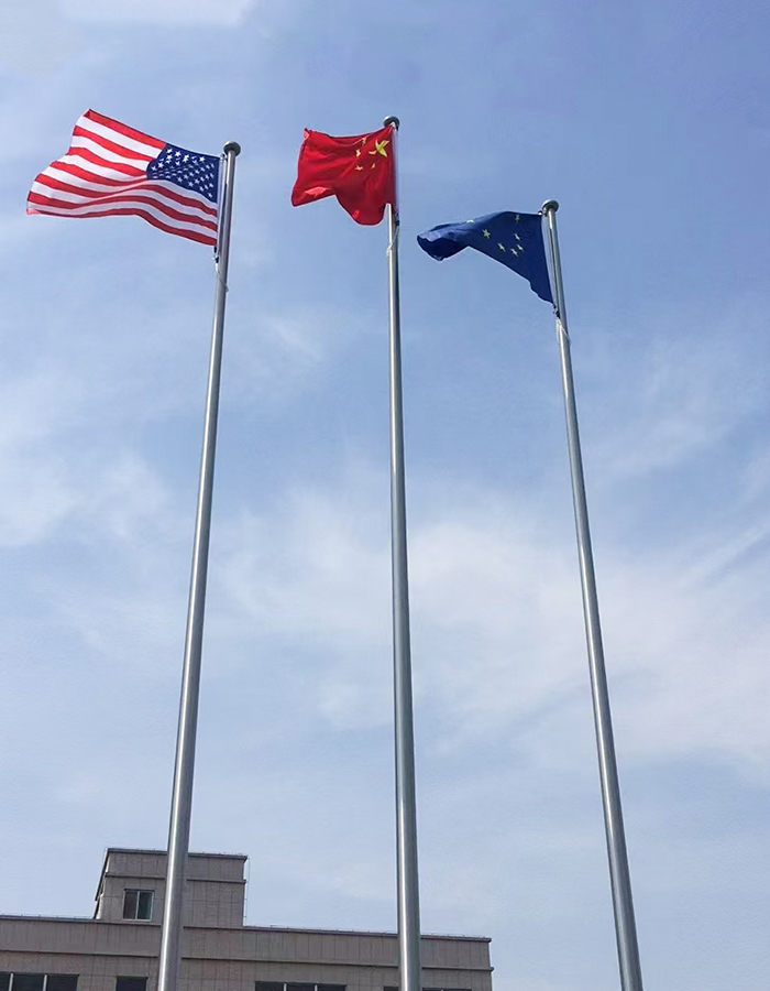 Asta de bandera de elevación eléctrica inteligente de acero inoxidable cónico